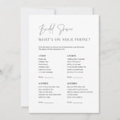 HARLOW Vrijgezellenfeest Wat is er op je telefoons Kaart (Voorkant)