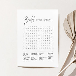 HARLOW Vrijgezellenfeest Word Search Game Kaart