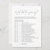 HARLOW wat Groom zei Vrijgezellenfeest Game Kaart (Voorkant)