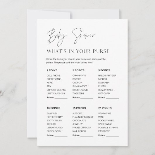 HARLOW WAT in uw Baby shower Game Kaart (Voorkant)