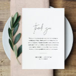 HARLOW Wedding Dank u wel Letter Napkin Note Kaart<br><div class="desc">Harlow Collectie - een perfecte combinatie van schone verfijning en moderne flair. Het is ontworpen met een modern scriptlettertype dat stijl en elegantie uitsluit. Elk product in het collectie is doordacht gemaakt om een blik te tonen die zowel tijdloos als trendloos is.</div>