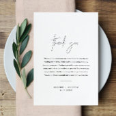 HARLOW Wedding Dank u wel Letter Napkin Note Kaart