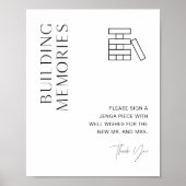 HARLOW Wedding Jenga Guest Book Sign Poster (Voorkant)