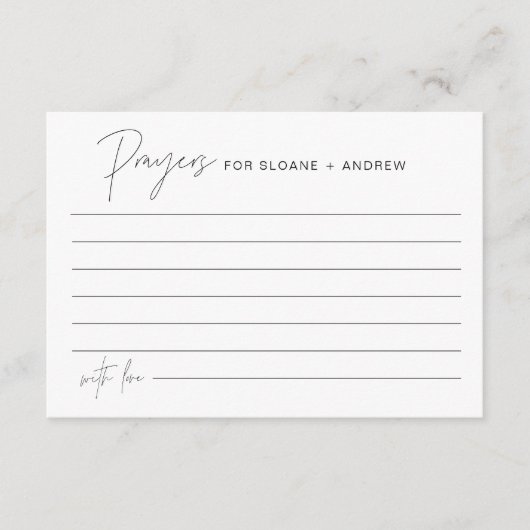 HARLOW Wedding Prayers Kaart, gebeden voor paar Informatiekaartje (Voorkant)