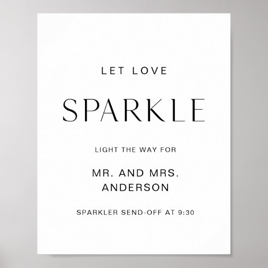 HARLOW Wedding Sparkler Send Off Sign Poster (Voorkant)