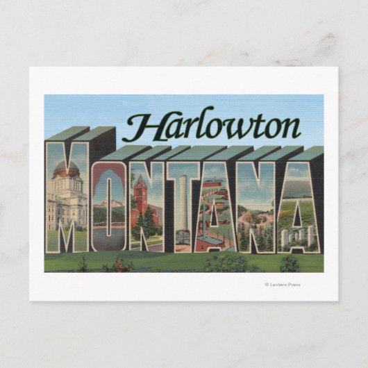 Harlowton, Montana - Grote letterscènes Briefkaart (Voorkant)