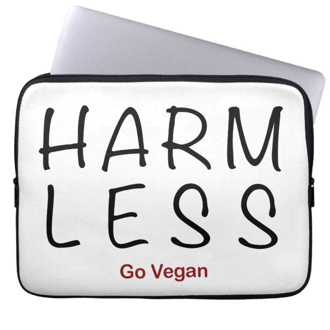 Harm Less - Go Vegan Laptop Sleeve (Voorkant)