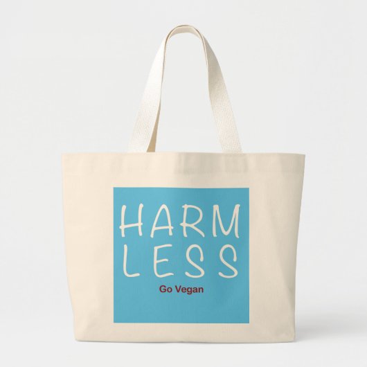 Harm Less - Go Vegan (lichte versie) Grote Tote Bag (Voorkant)