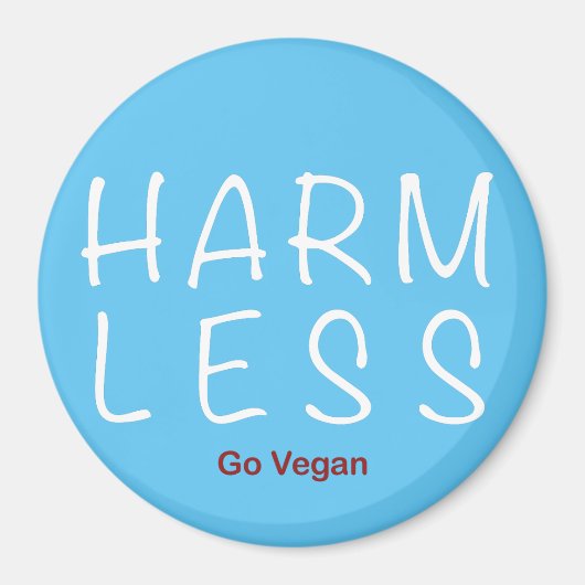 Harm Less - Go Vegan (lichte versie) Magneet (Voorkant)