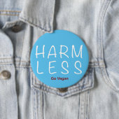 Harm Less - Go Vegan (lichte versie) Ronde Button 4,0 Cm (In situ)