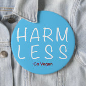 Harm Less - Go Vegan (lichte versie) Ronde Button 6,0 Cm (In situ)