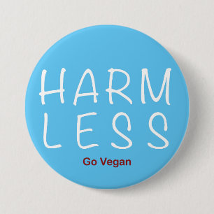 Harm Less - Go Vegan (lichte versie) Ronde Button 7,6 Cm