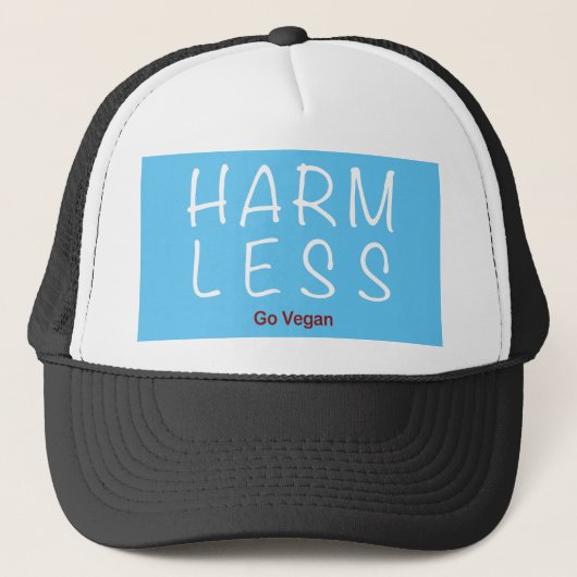 Harm Less - Go Vegan (lichte versie) Trucker Pet (Voorkant)