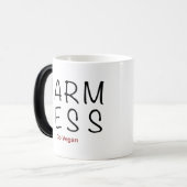 Harm Less - Go Vegan Magische Mok (Voorkant links)