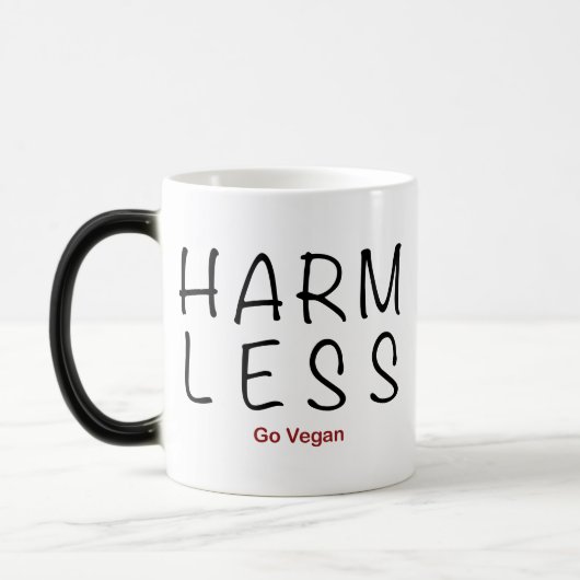 Harm Less - Go Vegan Magische Mok (Links)