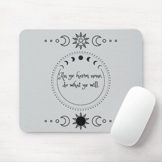 Harm None Wicca Mousepad Muismat (Met muis)