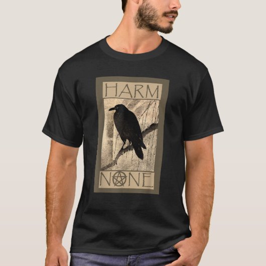 Harm None Wiccan  Black Unisex Short Sleeve Modern T-shirt (Voorkant)