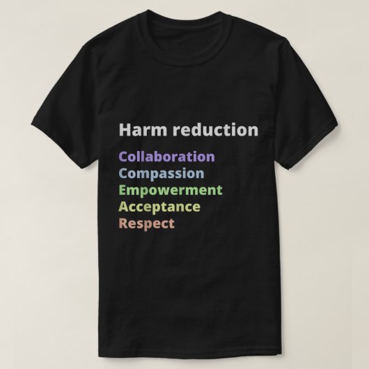 Harm Reduction Model T-shirt (Design voorkant)