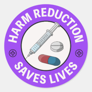 Harm Reduction Saves Lives - Pro Pill Testing Ronde Sticker