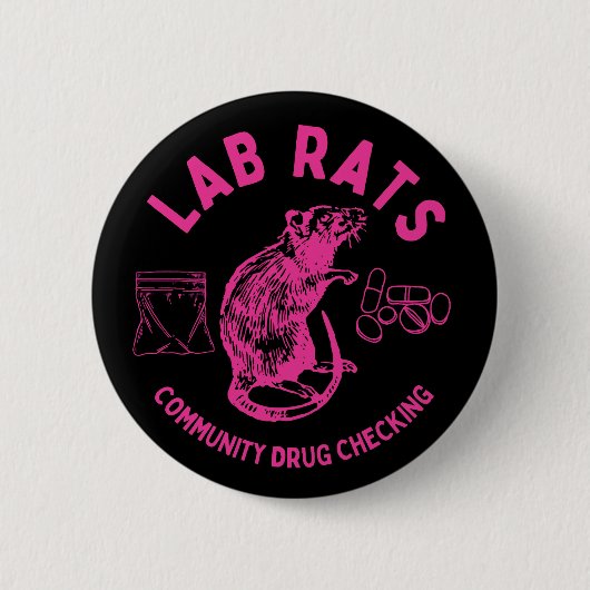 Harm Reduction Sisters Lab Rats Logo Ronde Button 5,7 Cm (Voorkant)