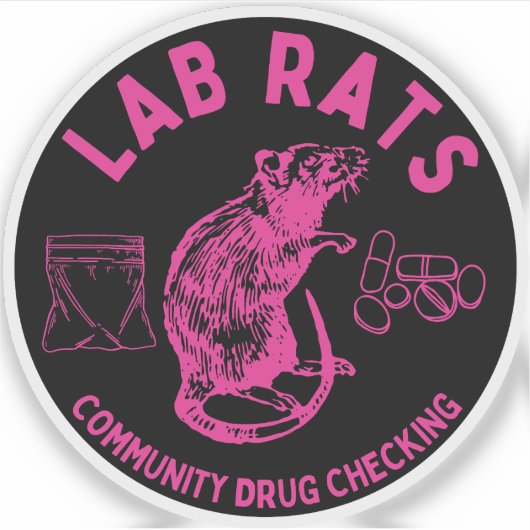 Harm Reduction Sisters Lab Rats Logo Sticker (Voorkant)