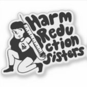 Harm Reduction Sisters Needle Girl Sticker (Voorkant)