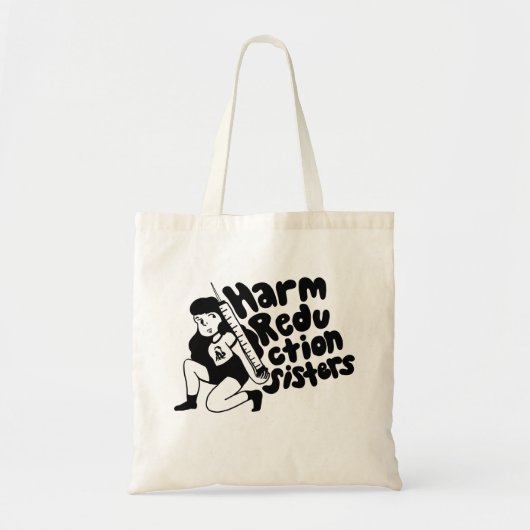 Harm Reduction Sisters Needle Girl Tote Bag (Voorkant)