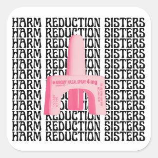 Harm Reduction Sisters Pink Narcan Vierkante Sticker