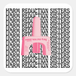 Harm Reduction Sisters Roze Narcan Vierkante Sticker