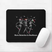 Harm Reduction Skeleton Dansen Kerstmis Overdosis Muismat (Met muis)