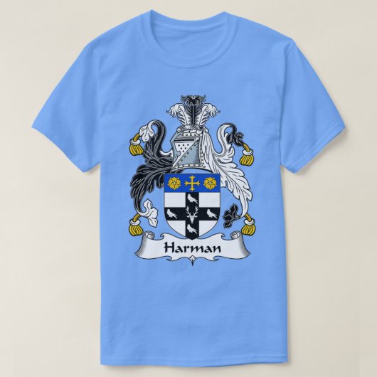 Harman Coat of Arms Family Crest T-shirt (Design voorkant)