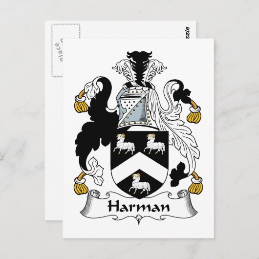 Harman Family Crest Briefkaart (Voorkant / Achterkant)