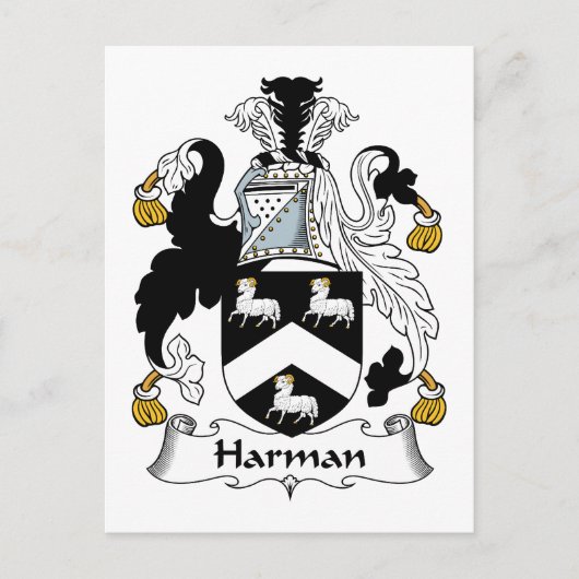 Harman Family Crest Briefkaart (Voorkant)