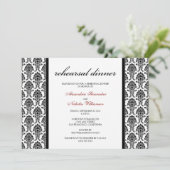 Harming Damask repesal Dinner Invite (zwart) Kaart (Staand voorkant)