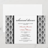 Harming Damask repesal Dinner Invite (zwart) Kaart (Voorkant / Achterkant)