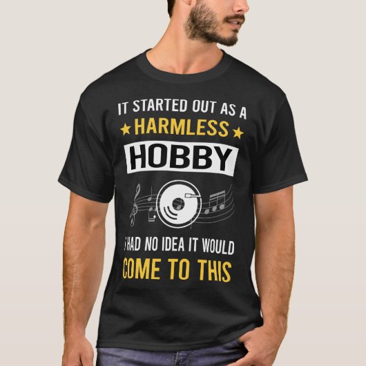 Harmless Hobby Vinyl Record Records T-shirt (Voorkant)