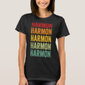 Harmon County Oklahoma Rainbow Tekst Ontwerp T-shirt (Voorkant)