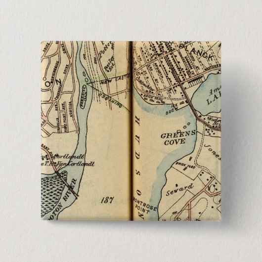 Harmon Park, New York Vierkante Button 5,1 Cm (Voorkant)