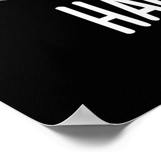 Harmoni-cat Funny Harmonica Cat Pun Dark BG Poster (Hoek)