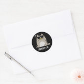 Harmoni-cat Funny Harmonica Cat Pun Dark BG Ronde Sticker (Envelop)