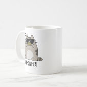 Harmoni-cat Funny Harmonica Cat Pun Koffiemok (Voorkant links)