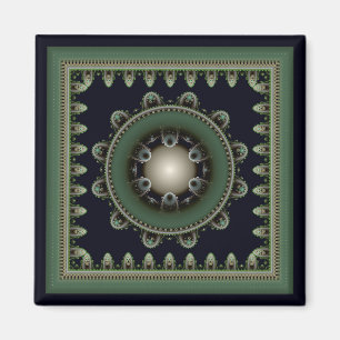 Harmonic fractal mandala magnet