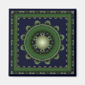 Harmonic green ommed mandala magnet (Voorkant)