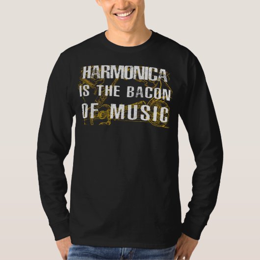 Harmonic Sizzle: Harmonica - Het Muzikale Spek! Ho T-shirt (Voorkant)