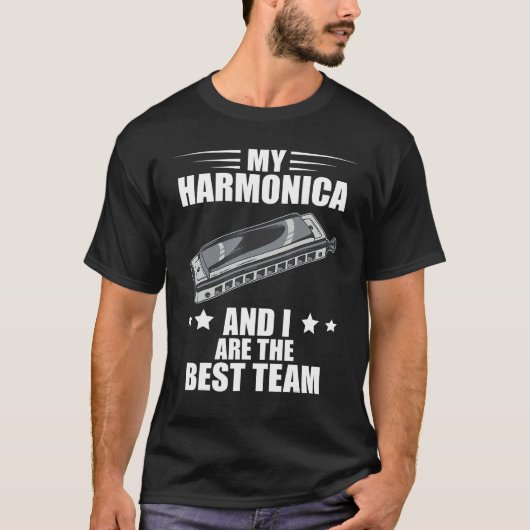 Harmonica Best Team French Harp Player Musician Bl T-shirt (Voorkant)