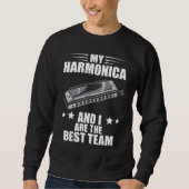 Harmonica Best Team French Harp Player Musician Bl Trui (Voorkant)