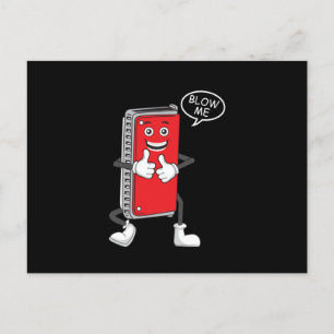 Harmonica Blow Me Blues Jazz Instrument Band Gift Briefkaart