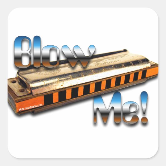 Harmonica - Blow me sticker (Voorkant)