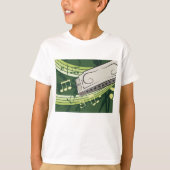 Harmonica Blues en Folk Muziek T-shirt (Voorkant)