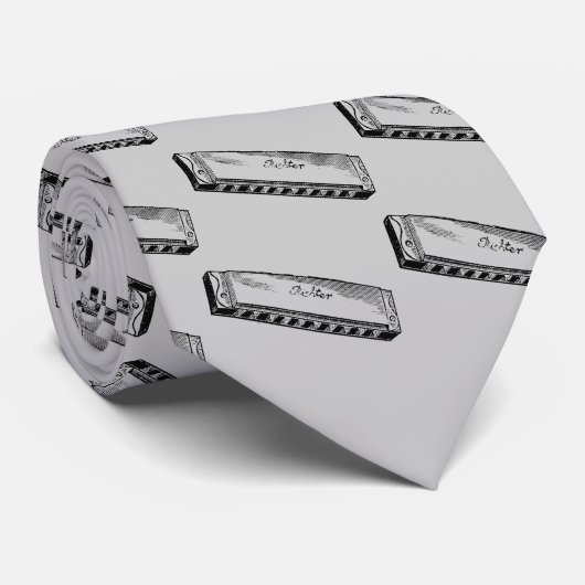 Harmonica/Blues Harp Stropdas (Opgerold)